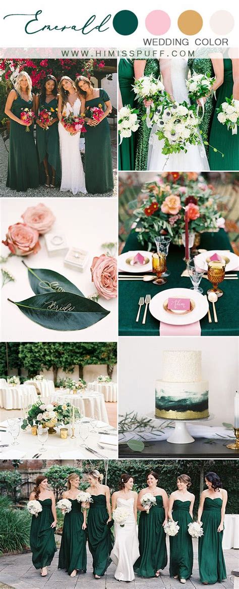Top Wedding Color Scheme Ideas For Hi Miss Puff Emerald Green Wedding Theme