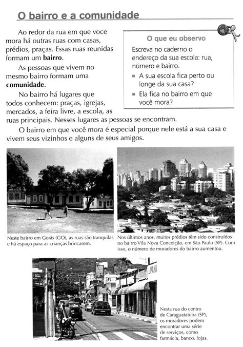 Atividades Sobre Bairro Para 3 4 Ano Geografia