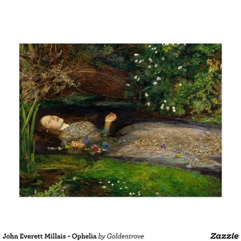 John Everett Millais Ophelia Postcard In Ophelia Painting