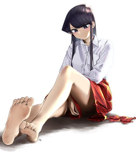 Komi Shouko Komi San Wa Komyushou Desu Highres 1girl Barefoot Covering Crotch Covering