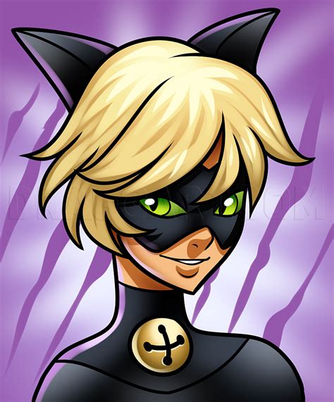 How to draw a ladybug and cat noir. How To Draw Cat Noir From Miraculous Ladybug, Step by Step ...