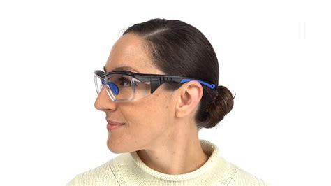 Fusion Omaha Prescription Safety Glasses Blue Wrap Around Rx Safety Glasses Anzi Z871 Certified