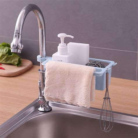 1pc Dish Drain Soap Brush Organizer Kitchen Sink Sponge Storage Rack