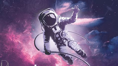 Download Wallpaper 1920x1080 Astronaut Spacesuit Space Art Full Hd