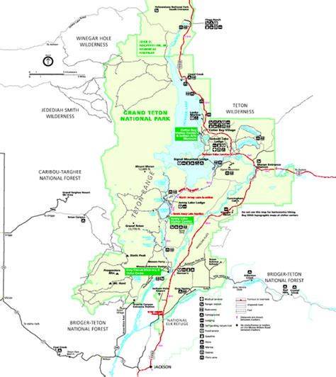 Grand Teton National Park Map Summer Grand Teton