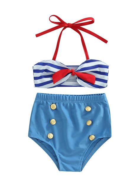 Baby Girls 2pcs Swimsuits Toddler Bikini Tankinis Set Swimwear