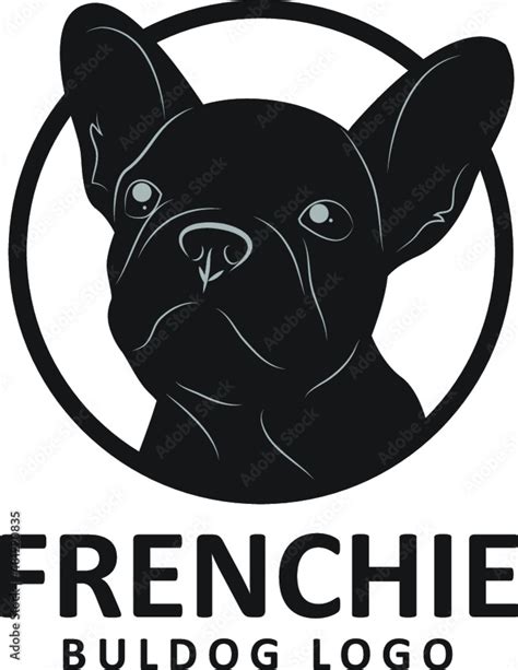 French Bulldog Logo Template Isolated On White Background Stock Vector