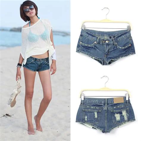 low waist shorts women s jeans denim shorts 2019 summer fashion broken hole ladies skinny denim