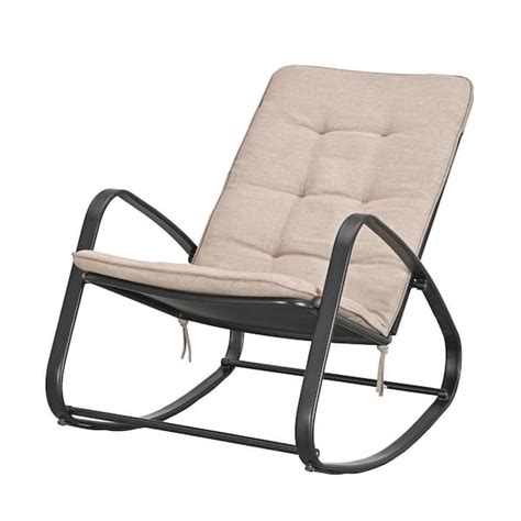 Patio Festival Metal Outdoor Dining Chair With Beige Cushions Pf23102