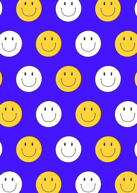 Smiley face blue background pattern | free image by rawpixel.com