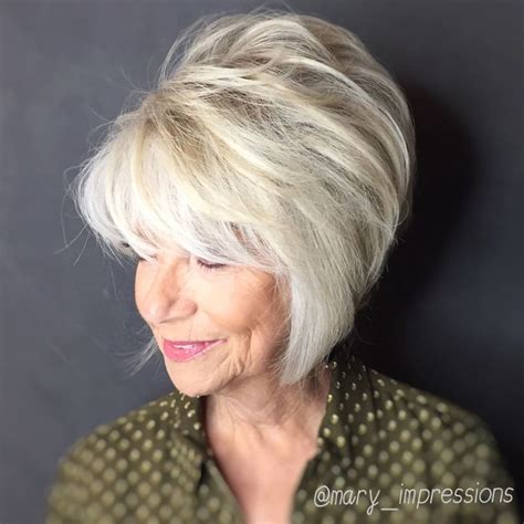 Blonde Feathered Bob With Height On The Crown Shag Hairstyles