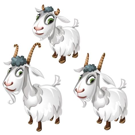 Farm With Three Goats Illustrations Royalty Free Vector Graphics