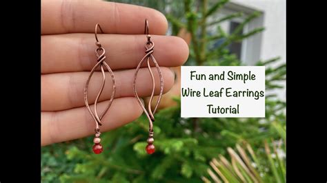 Simple Wire Wrap Leaf Earrings Beginner Jewelry Tutorial Youtube