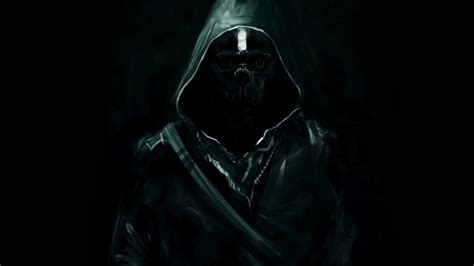 Scary cat, hoodie, animal portrait, black background, pet. Dishonored Mask Hoodie Drawing Black Dark HD wallpaper ...