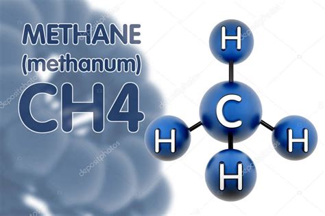 Ch4 Molecule Methane Render Of 3d Model With Copy Space Stock