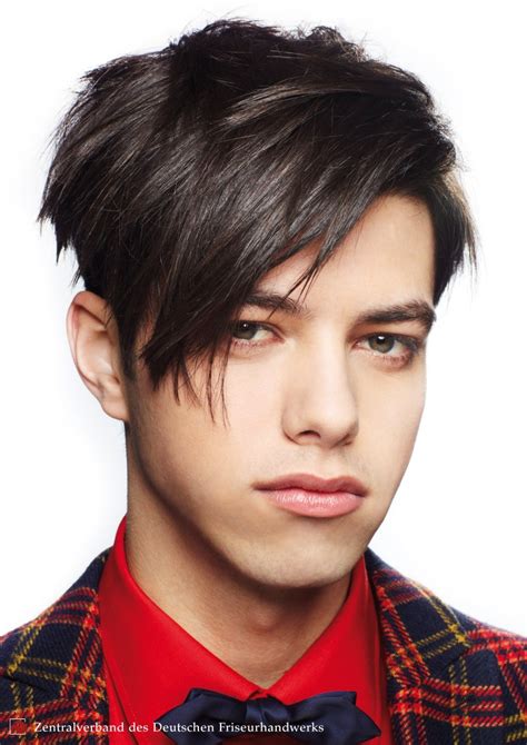 Updated february 22, 2021 by barber james. Men's hairstyle with textured top hair and a long fringe