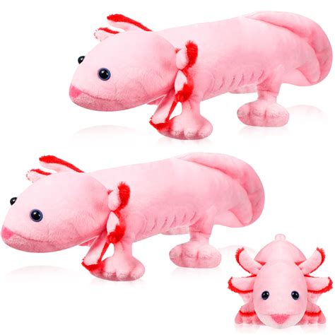 Buy Axolotl Plush Doll 2 Pieces Pink Salamander Stuffed Toy Soft Cute