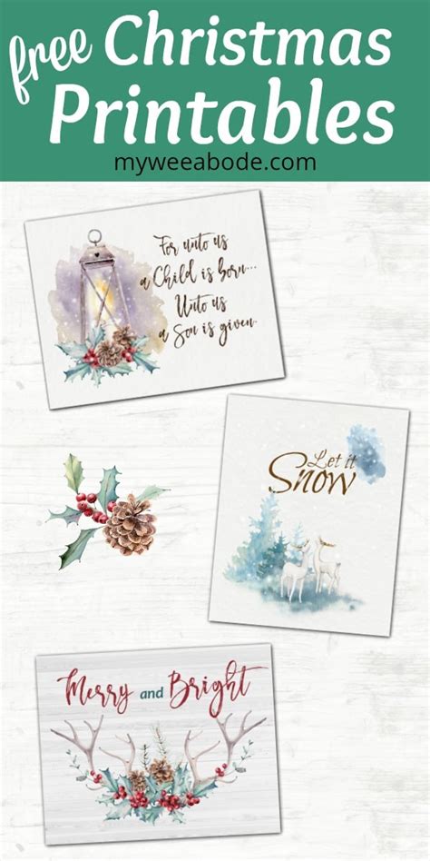 Free Watercolor Printables For Christmas And Winter My Wee Abode