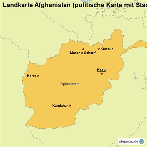 Stepmap Landkarte Afghanistan Politische Karte Mit Städten