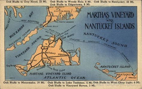 Map Of Martha S Vineyard And Nantucket Islands Massachusetts Maps