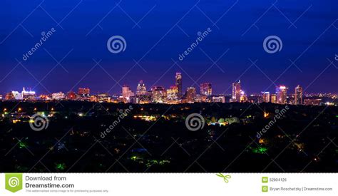 Downtown Austin Texas Night Cityscape Mount Bonnell Stock Photo Image