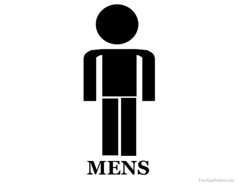 Printable Mens Restroom Sign