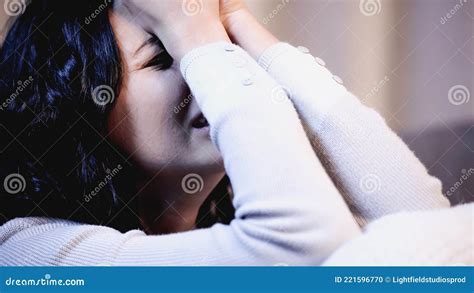 Upset Woman Crying And Covering Face Stock Photo Image Of Adult