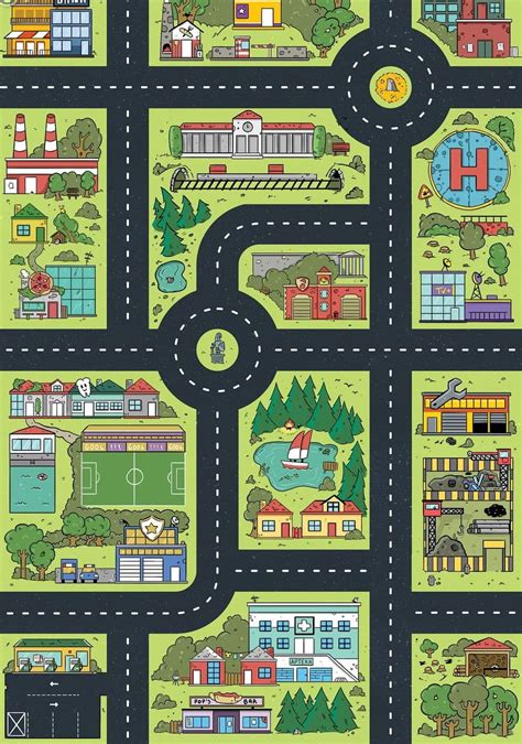 Baby City Playmat Panel For Self Sewing Road Playmat For Boy Play