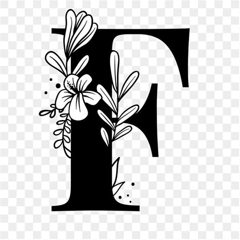 Png Letter F Floral Font Premium Png Sticker Rawpixel