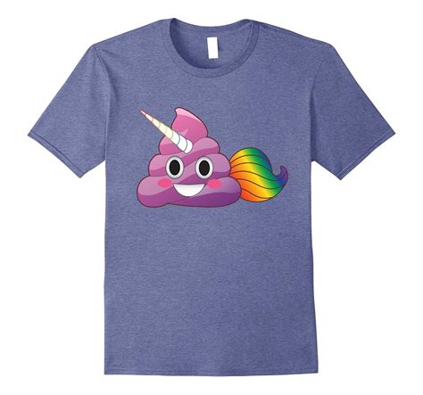 Unicorn Poop Emoji Cute Rainbow Tail Horn Purple Poo Shirt