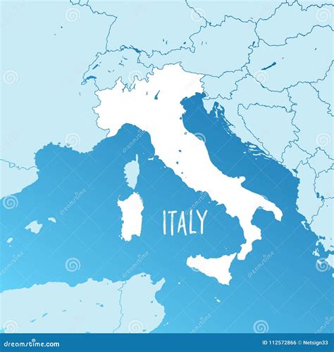 Italy Vector Map Stock Vector Illustration Of Country 112572866