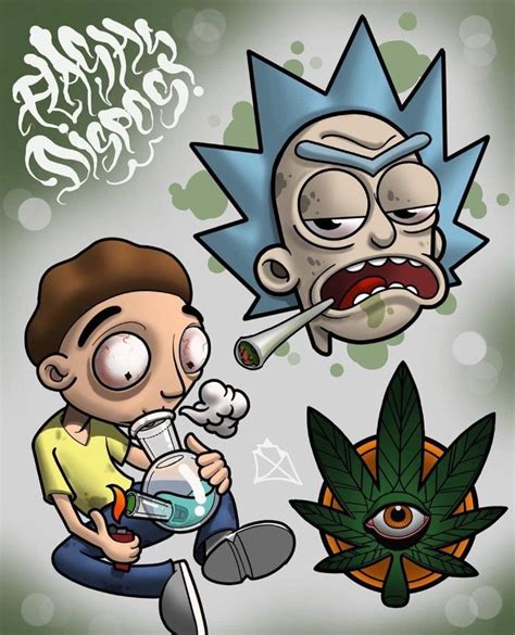 Stoner Rick And Morty Trippy Art Greeneyesstyle