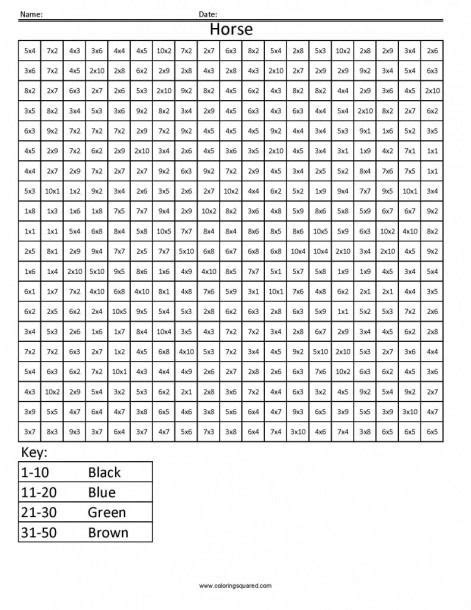 Multiplication Square Coloring Sheets Coloring Pages