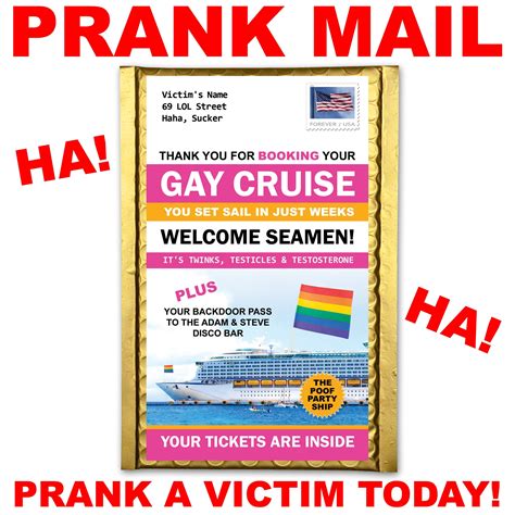 Booking Your Gay Cruise Prank Mail Gets Sent Directly To Your Etsy