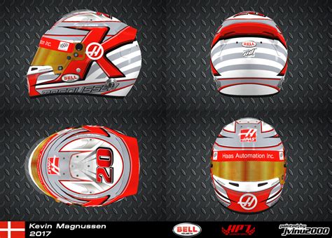 Colours are altered in case of copyright. 3D Racing Helmets — Kevin Magnussen helmet 2017 DOWNLOAD