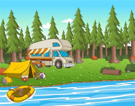 Cartoon Of The Camping Illustrations Royalty Free Vector Graphics