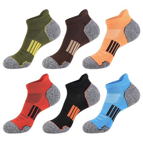 JoynÉe Mens Athletic Ankle Sports Running Low Cut Tab Socks For Men 6 Pairs Multicoloured Sock