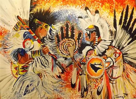 native american art fire dancers 18x24 acrylic canvas southwest decor native american designs