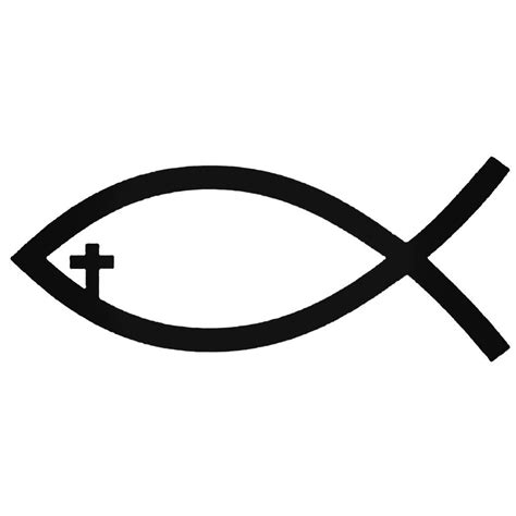 Christian Fish With Cross Decal Sticker Ballzbeatz Com Christian