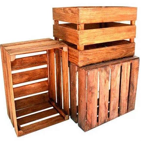 Plain Rectangular Fruit Shipping Wooden Crates Rs 2150 Piece Id