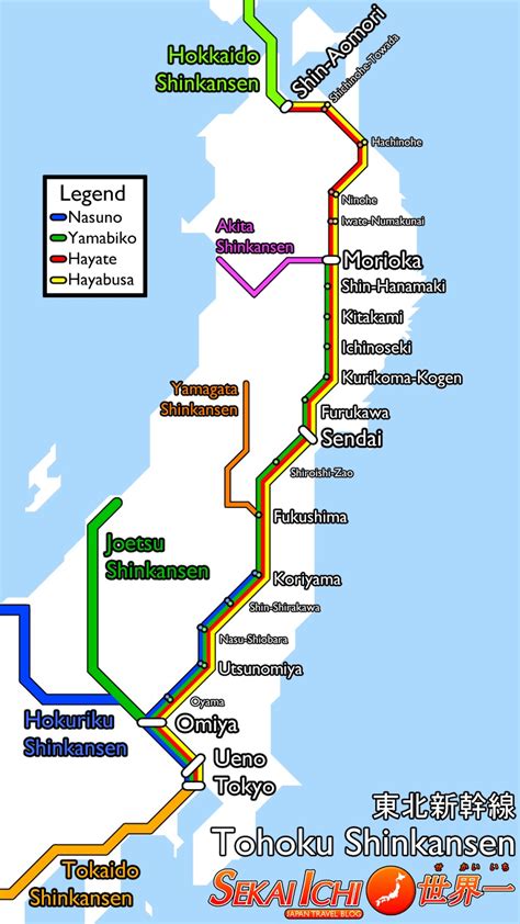 Japan Shinkansen Route Map