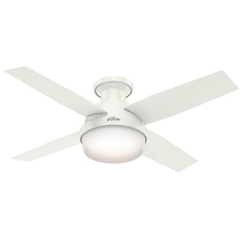 Hunter Dempsey 44 In Low Profile Led Indoor Fresh White Ceiling Fan