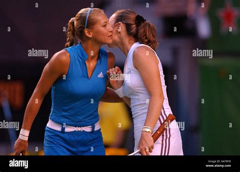 Anna Kournikova And Martina Hingis Celebrate Their Doubles Victory Hi