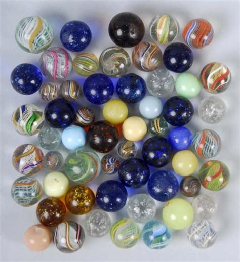 Lot Detail Lot Of 57 Assorted Handmade Marbles