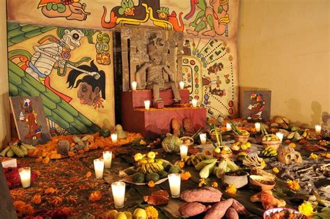 Ofrendas Mexico Con Imágenes Dia De Muertos Altar Prehispanico