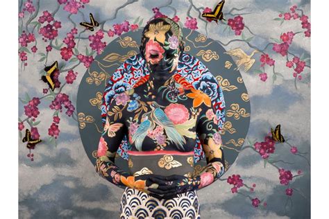 Emma Hack And Her Body Painting Camouflage At The Cat Street Gallery