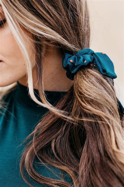 Bow Scrunchie In Hunter Green One Loved Babe Scrunchie Hairstyles