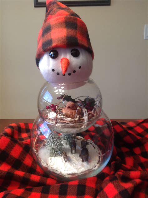 Woodland Snowman Made With Glass Globes For The Festival Of Trees Nov 24 27 At Shaw Conference