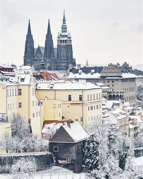 Beautiful Cityscapes A Snow Day In Prague Just A Pack