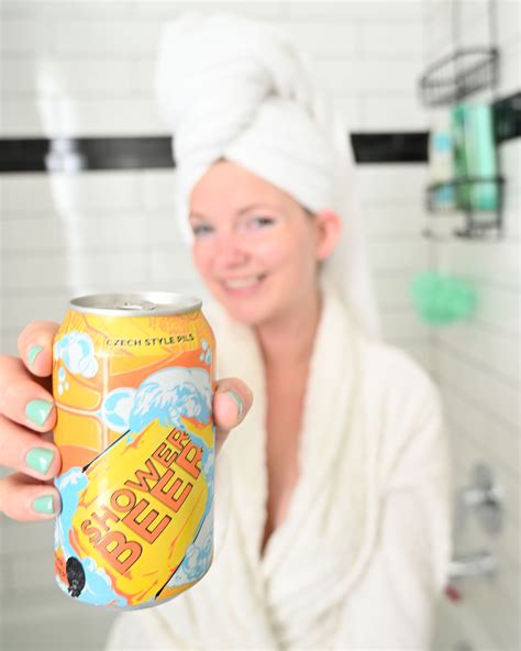 shower beer anyone 🚿🍺 we love to crack open a cold one while rinsing off after a workout so